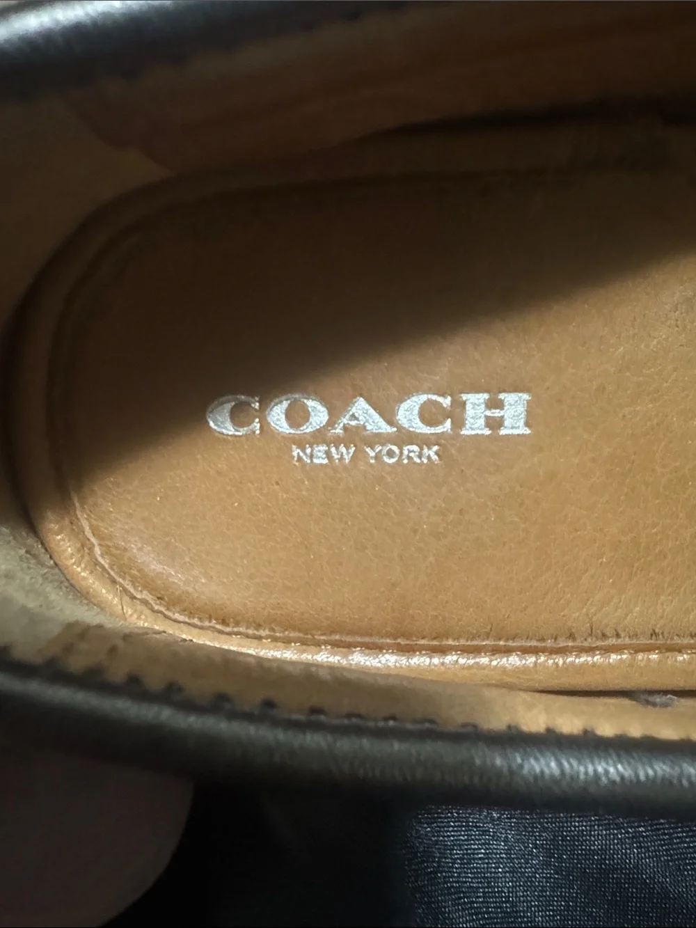 Coach Black Leather Loafers with Signature Bit